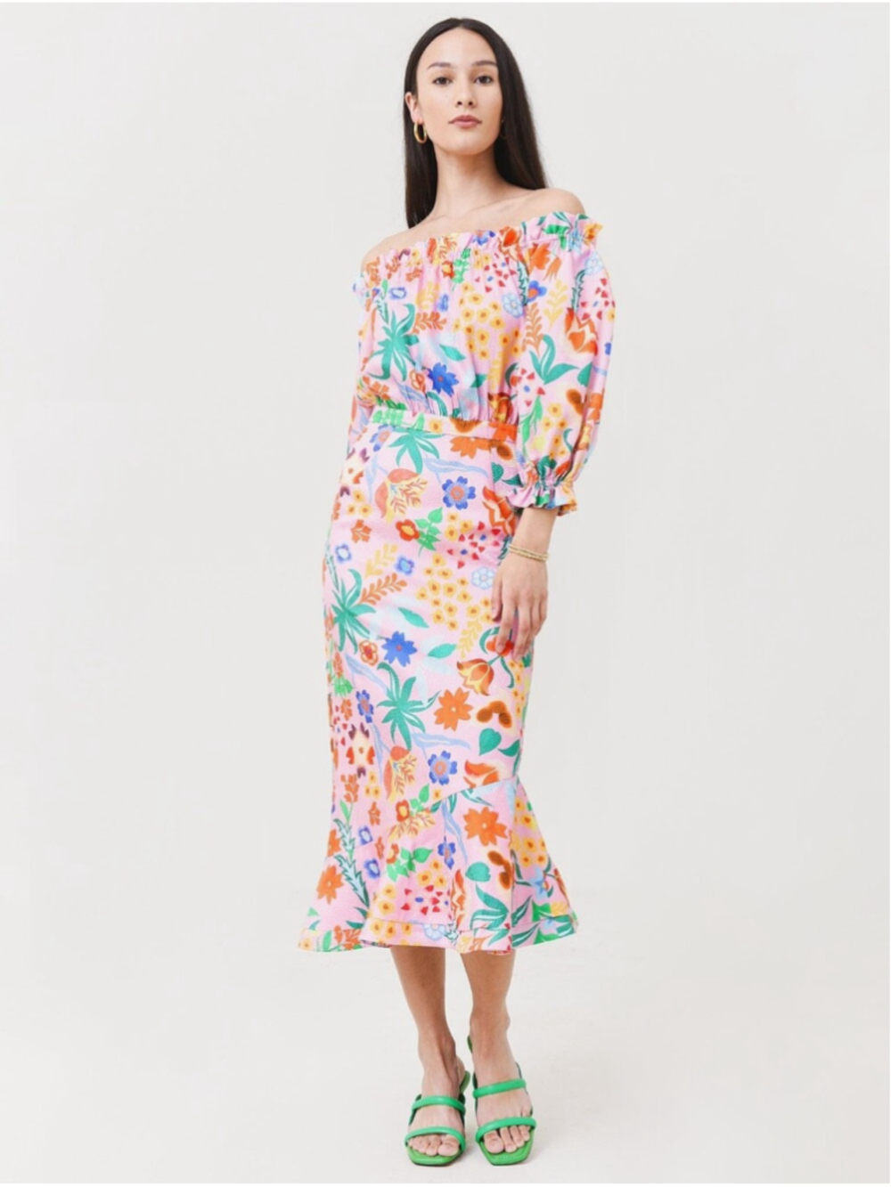 SALONI Off-Shoulder Floral Grace Dress Size 8 BNWT